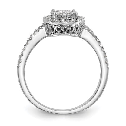 14k White Gold 1/2 Ct. Lab Grown Diamond VS/SI+ G+ Complete Cluster Engagement Ring