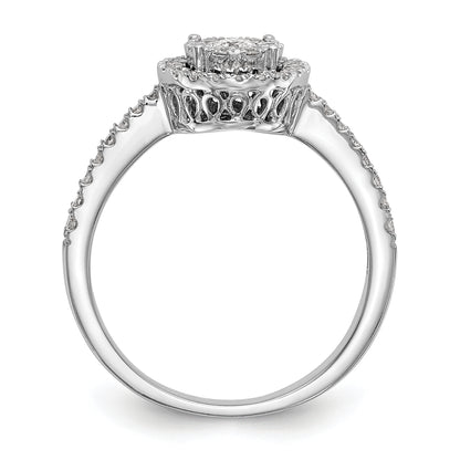 14k White Gold 1/2 Ct. Lab Grown Diamond VS/SI+ G+ Cluster Engagement Ring