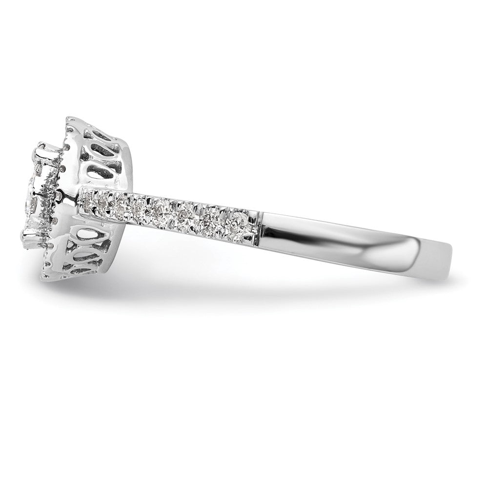 14k White Gold 1/2 Ct. Lab Grown Diamond VS/SI+ G+ Complete Cluster Engagement Ring