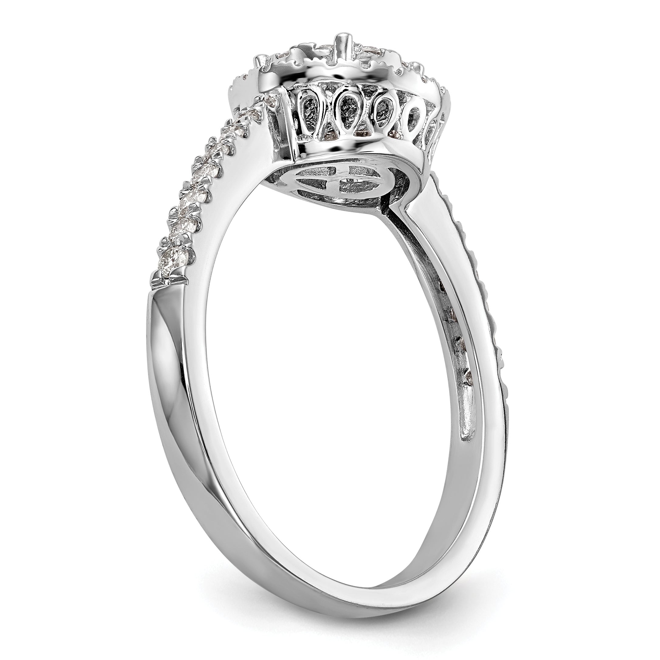 14k White Gold 1/2 Ct. Lab Grown Diamond VS/SI+ G+ Cluster Engagement Ring