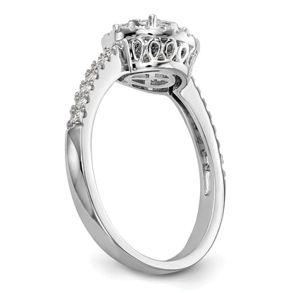 14k White Gold 1/2 Ct. Lab Grown Diamond VS/SI+ G+ Cluster Engagement Ring