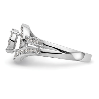 14K White Gold Complete Diamond Cluster Engagement Ring