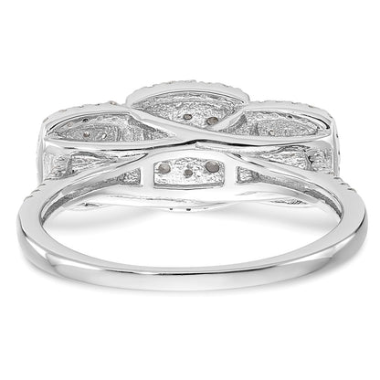14K White Gold Complete Diamond Cluster Engagement Ring