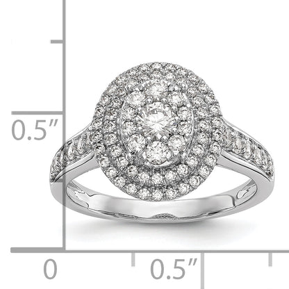 14K White Gold Real Diamond Cluster Wedding Band