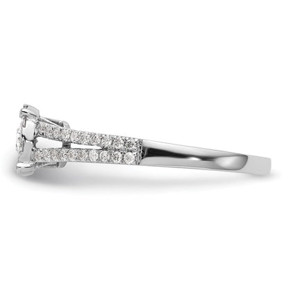 14K White Gold Halo Cluster 1/2 Carat Diamond Complete Engagement Ring