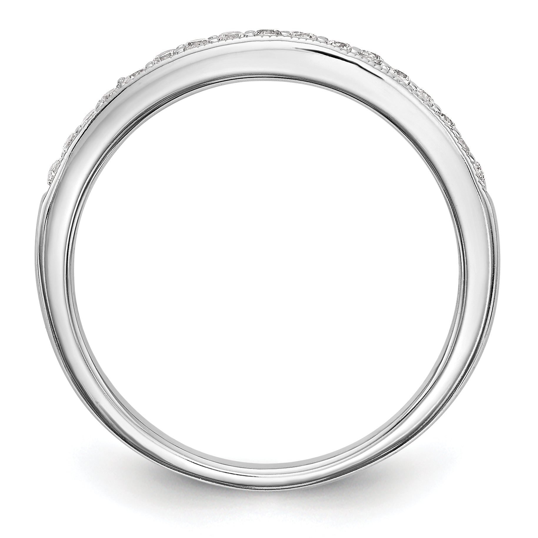 14K White Gold Real Diamond Wedding Band