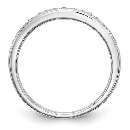 14K White Gold Real Diamond Wedding Band