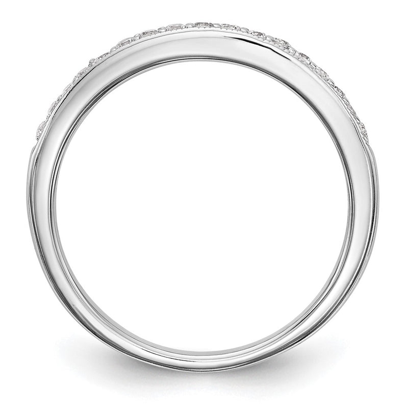 14K White Gold Real Diamond Wedding Band