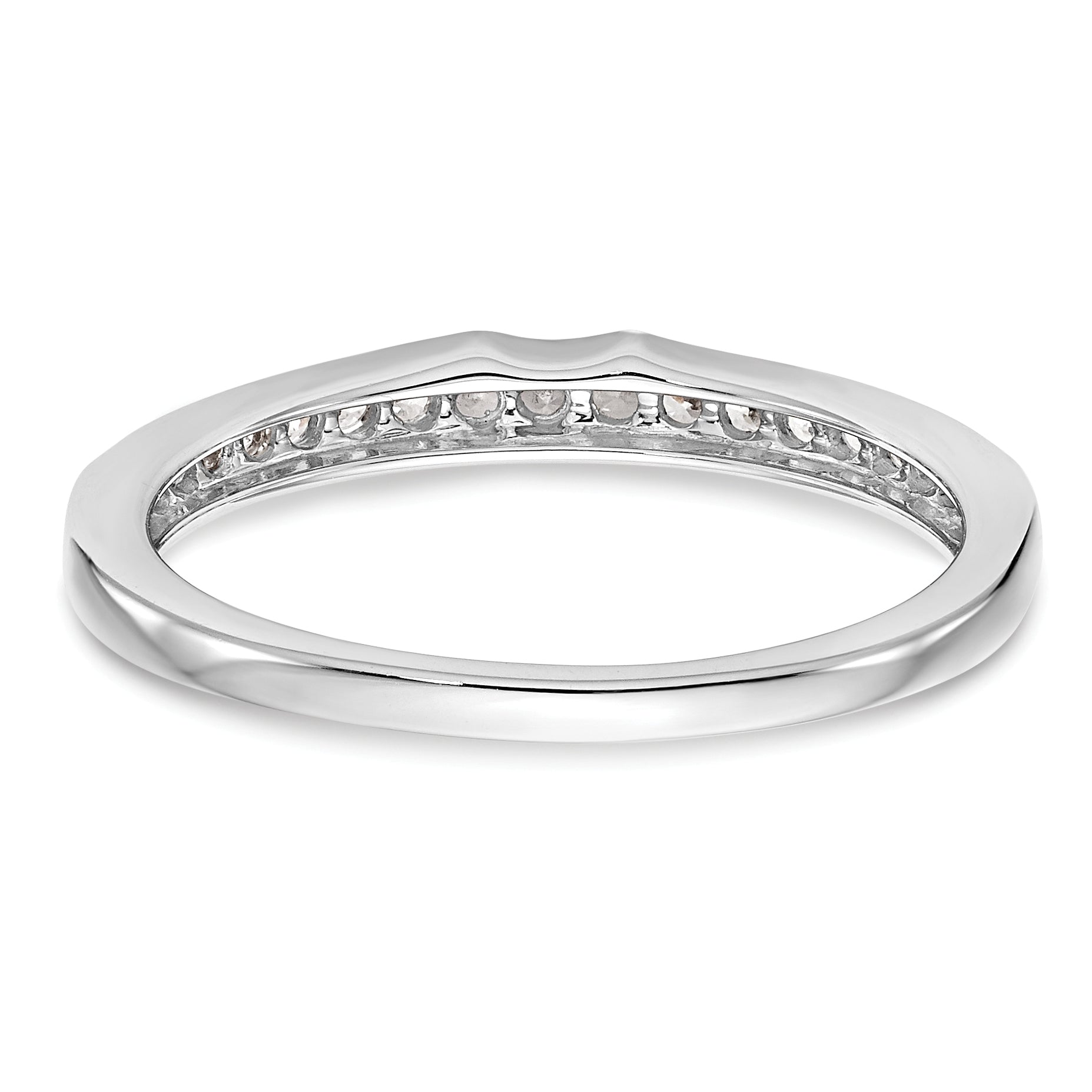 14K White Gold Real Diamond Wedding Band