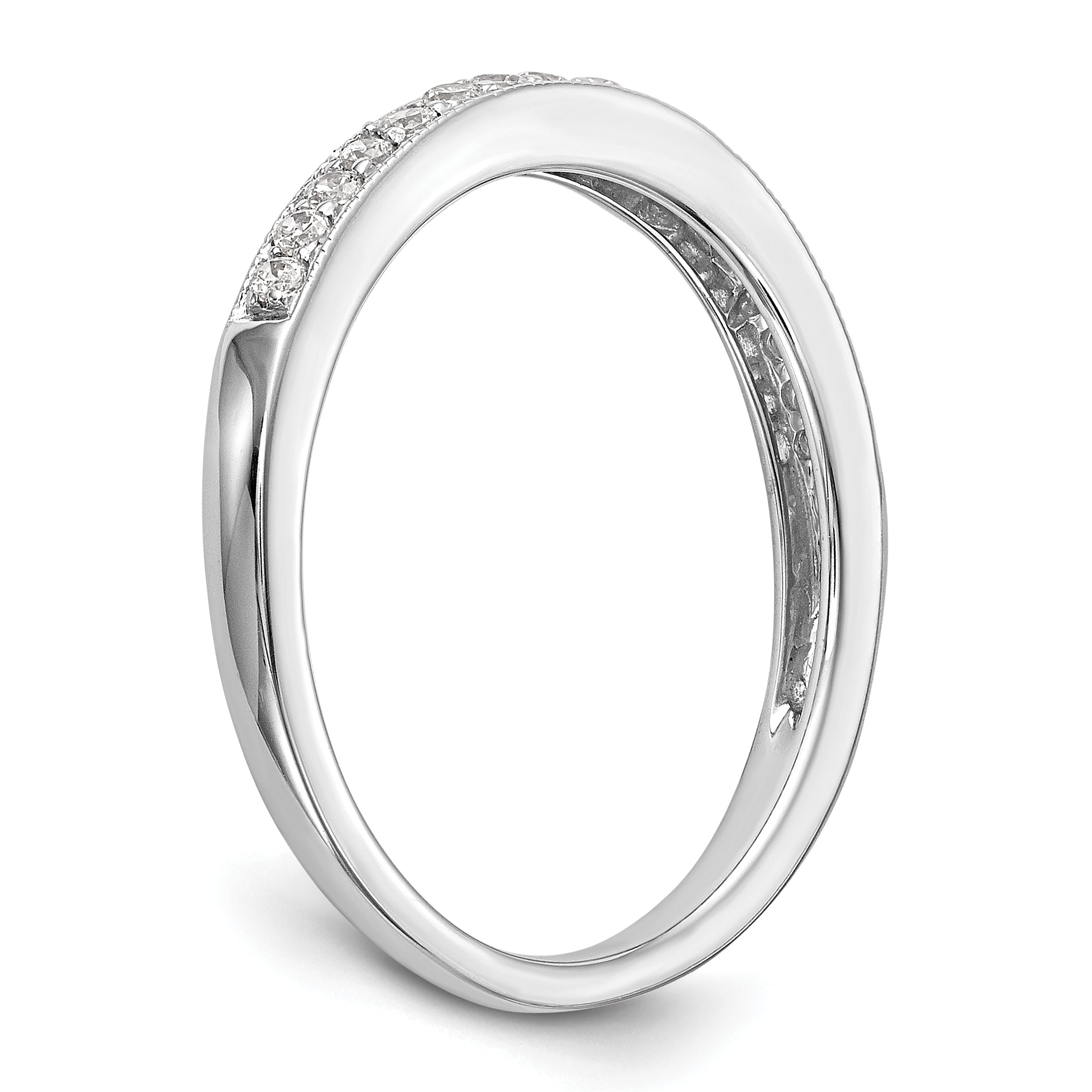 14K White Gold Real Diamond Wedding Band