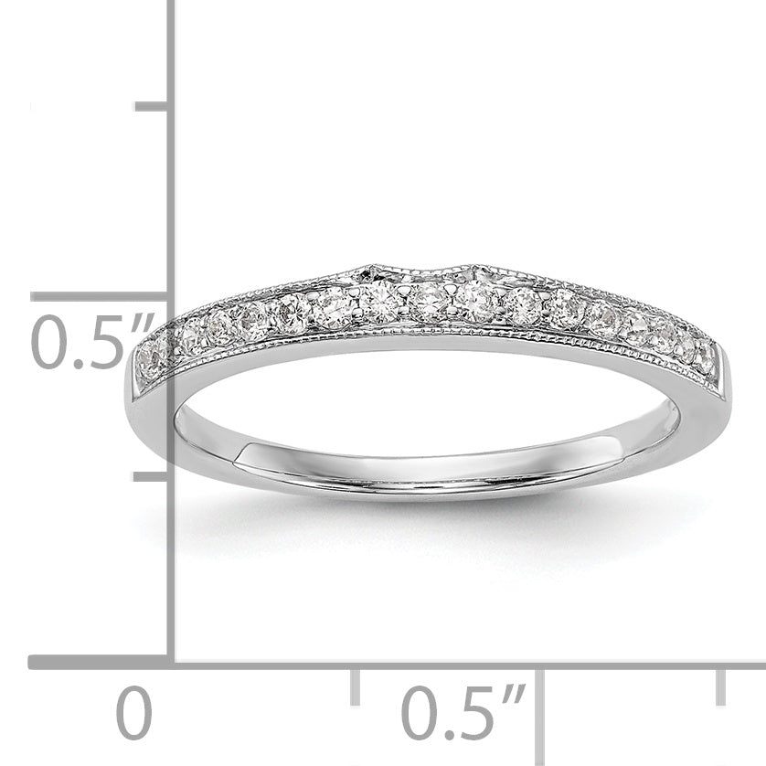 14K White Gold Real Diamond Wedding Band