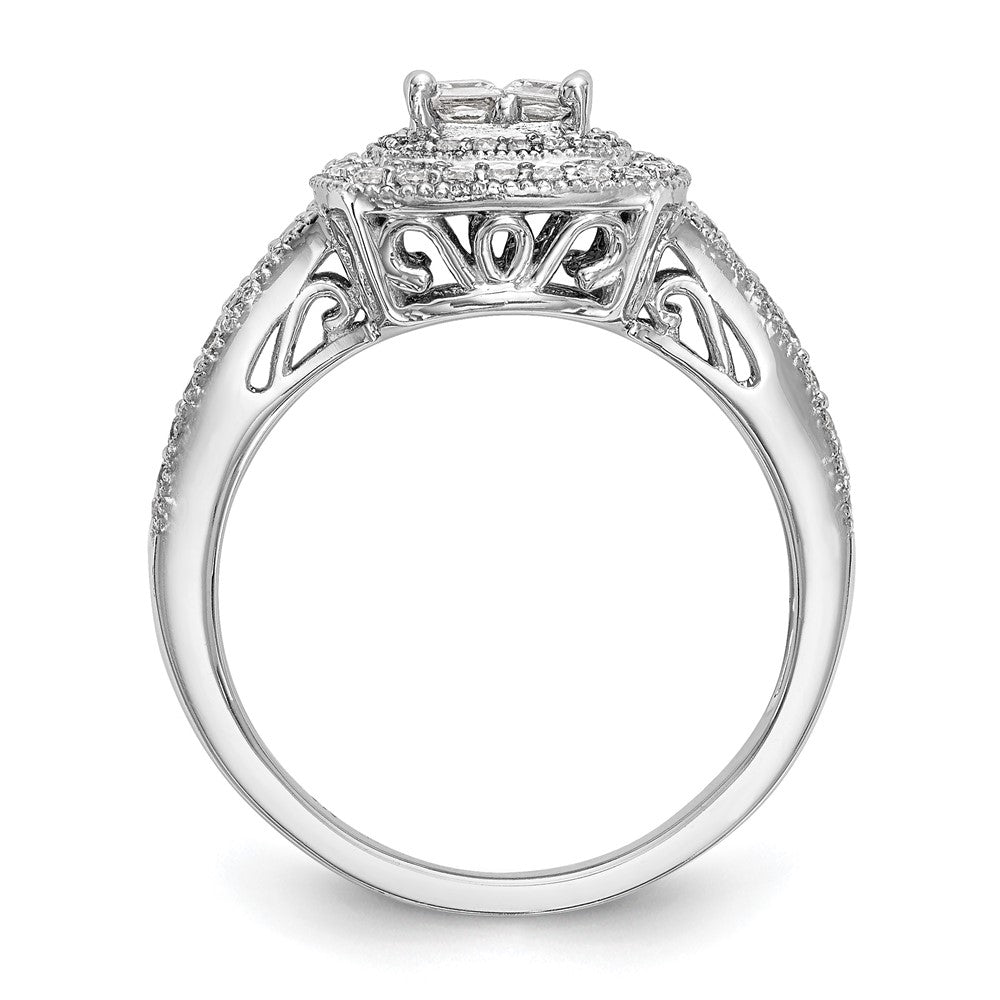 14K White Gold Real Diamond Wedding Band