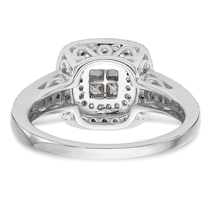 14K White Gold Real Diamond Wedding Band