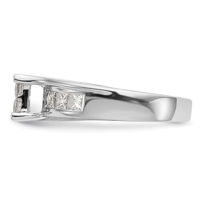 14K White Gold Complete Real Diamond Cluster Engagement Ring