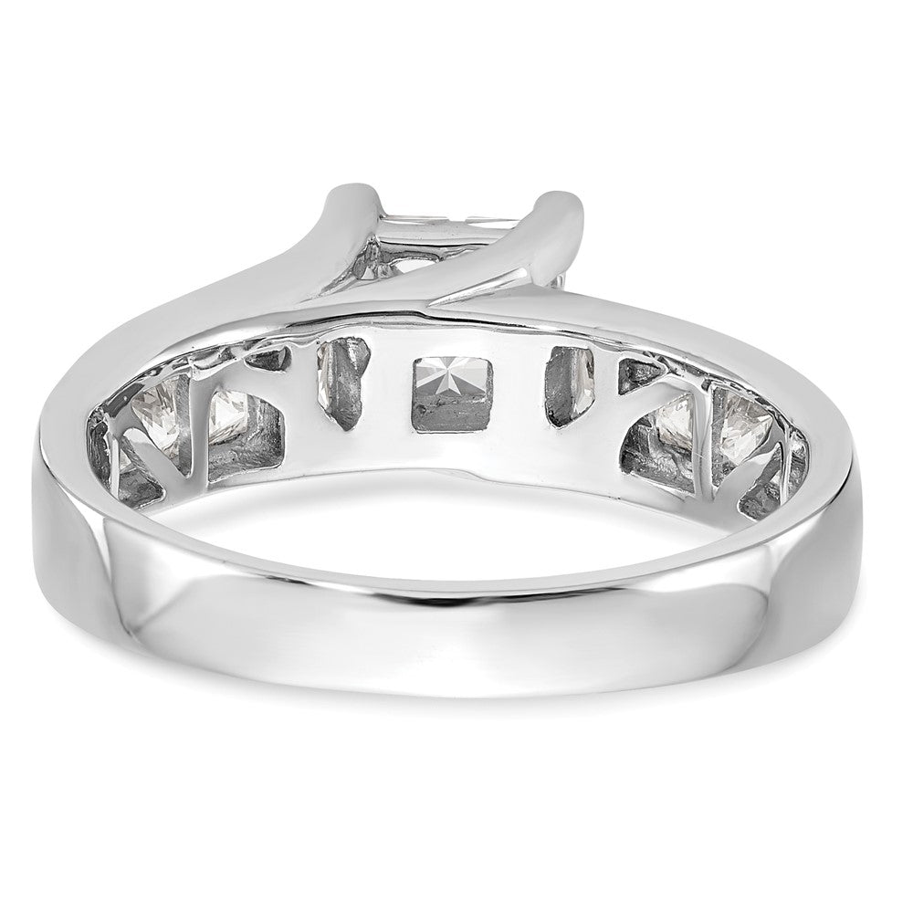 14K White Gold Complete Real Diamond Cluster Engagement Ring