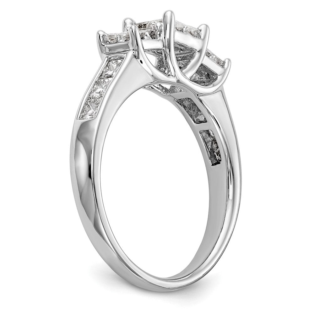 14K White Gold Complete Real Diamond Cluster Engagement Ring