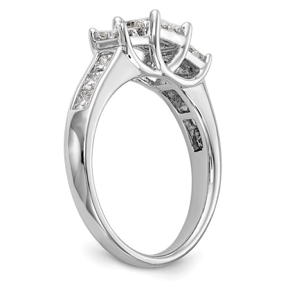 14K White Gold Complete Real Diamond Cluster Engagement Ring