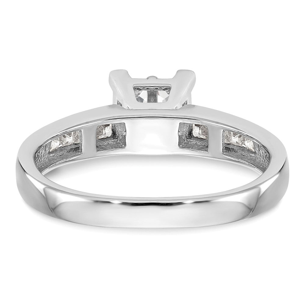 14K White Gold Complete Real Diamond Cluster Engagement Ring