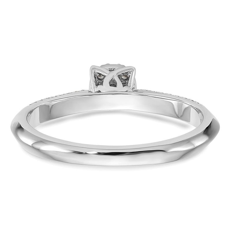14K White Gold Complete Real Diamond Cluster Engagement Ring