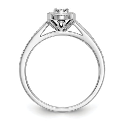 10K White Gold Lab Grown VS/SI FGH Diamond Cluster Engagement Ring