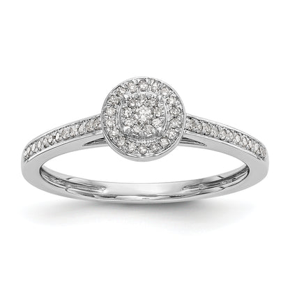10K White Gold Lab Grown VS/SI FGH Diamond Cluster Engagement Ring