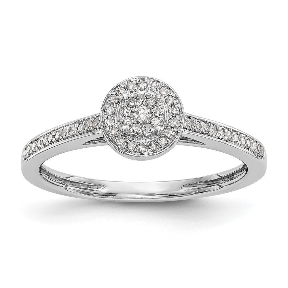 10K White Gold Lab Grown VS/SI FGH Diamond Cluster Engagement Ring