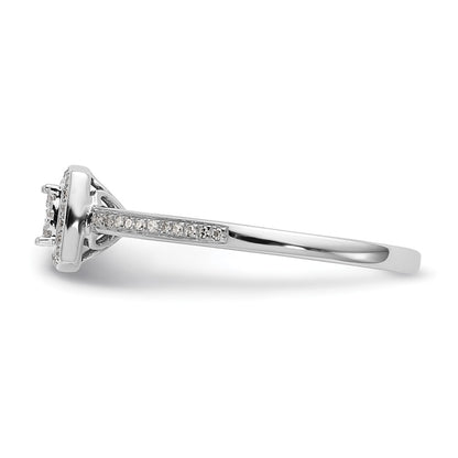 14k White Gold 1/5 Ct. Lab Grown Diamond VS/SI+ G+ Complete Cluster Engagement Ring