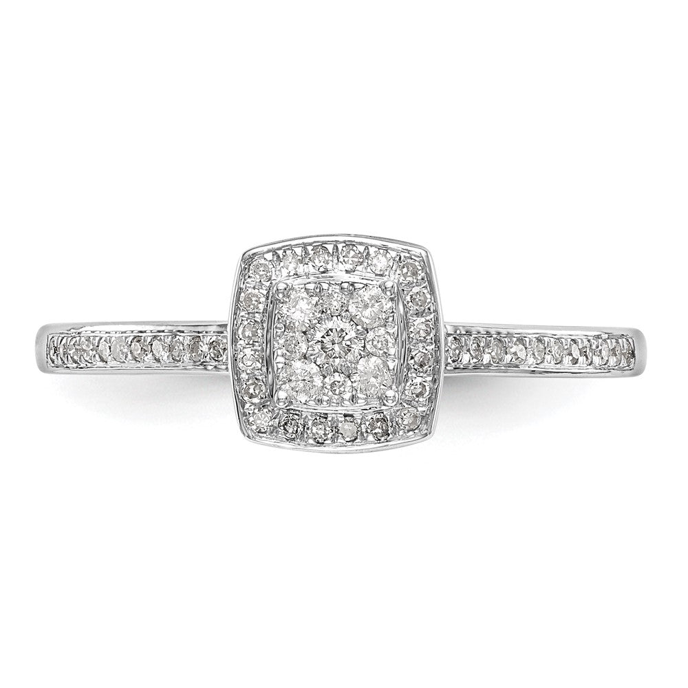 10K White Gold Lab Grown VS/SI+ G+ Diamond Cluster Engagement Ring