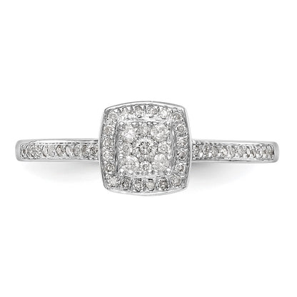 10K White Gold Lab Grown VS/SI+ G+ Diamond Cluster Engagement Ring