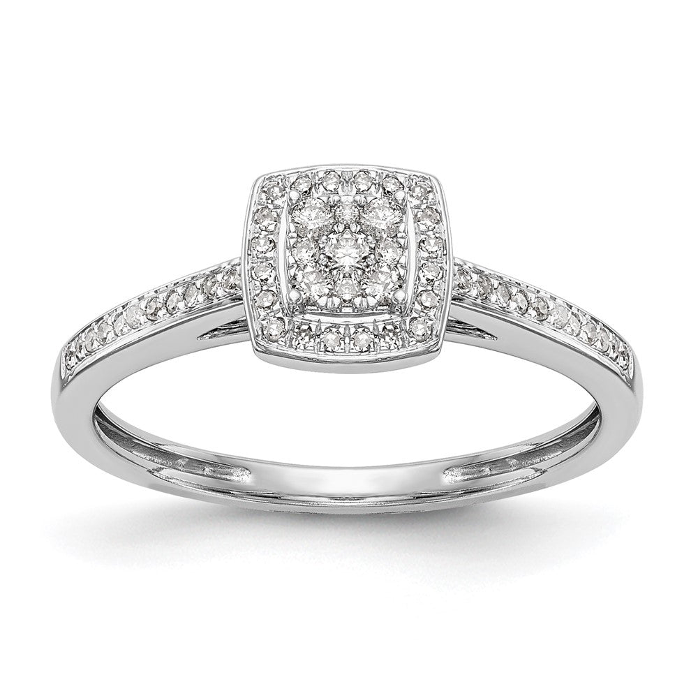 14k White Gold 1/5 Ct. Lab Grown Diamond VS/SI+ G+ Complete Cluster Engagement Ring
