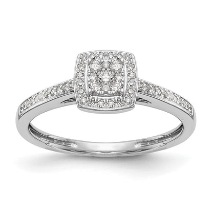 14k White Gold 1/5 Ct. Lab Grown Diamond VS/SI+ G+ Complete Cluster Engagement Ring