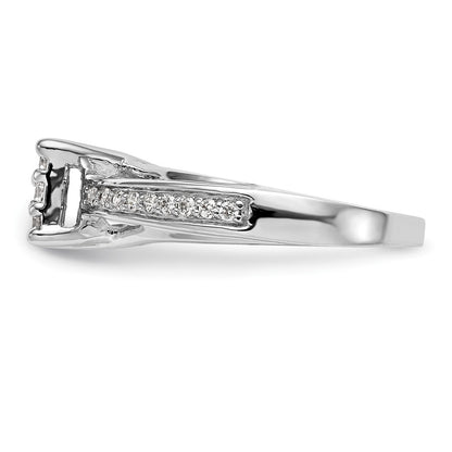 14K White Gold Complete Real Diamond Cluster Engagement Ring