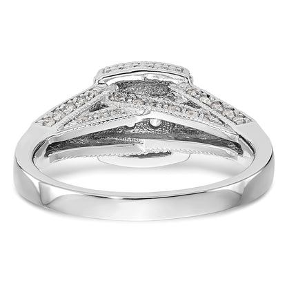 14k White Gold 1/2 Ct. Lab Grown Diamond VS/SI+ G+ Cluster Engagement Ring