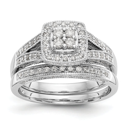 14k White Gold 1/2 Ct. Lab Grown Diamond VS/SI+ G+ Cluster Engagement Ring