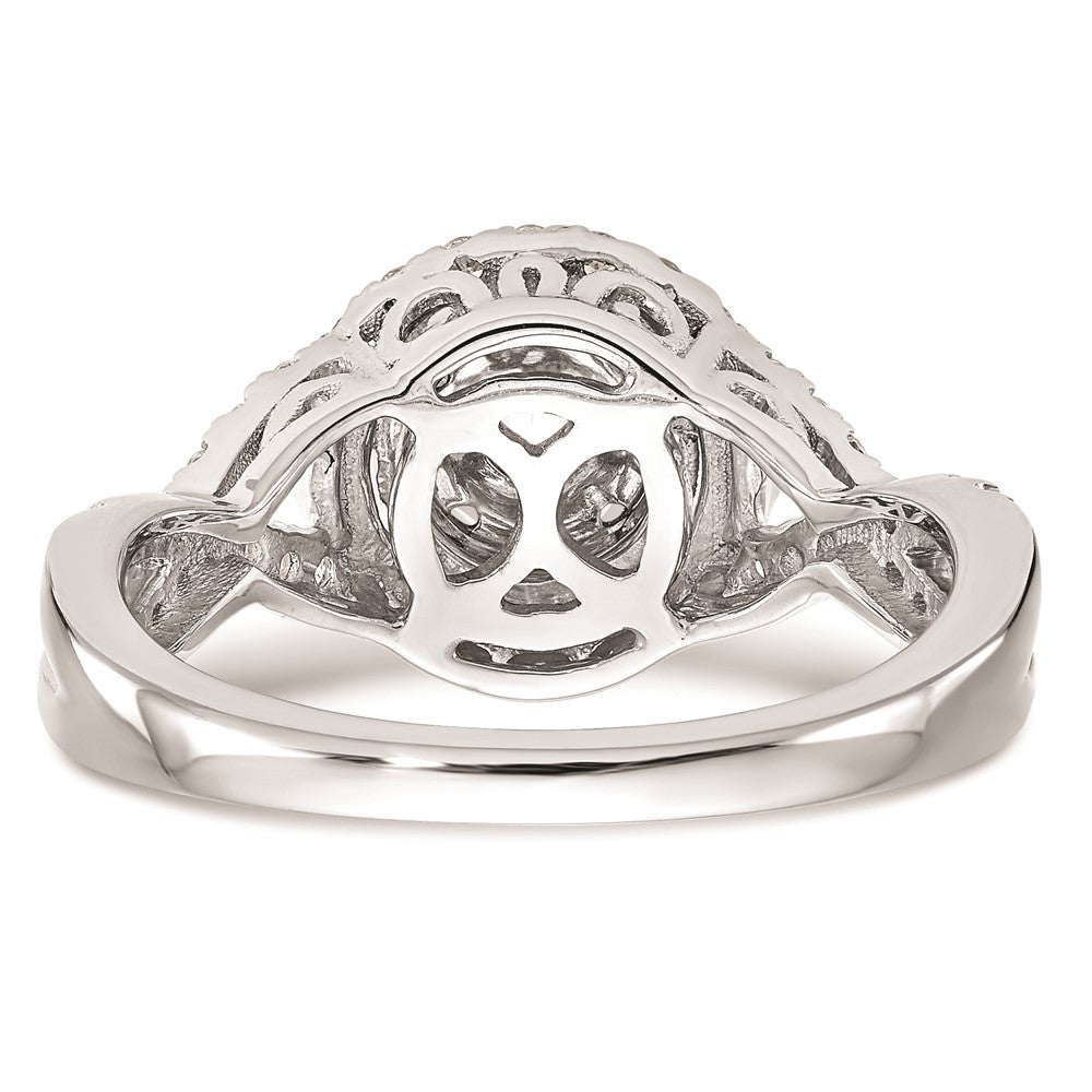 14k White Gold 3/4 Ct. Lab Grown Diamond VS/SI+ G+ Complete Cluster Engagement Ring