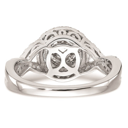 14k White Gold 3/4 Ct. Lab Grown Diamond VS/SI+ G+ Complete Cluster Engagement Ring