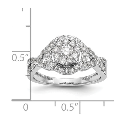 14k White Gold 3/4 Ct. Lab Grown Diamond VS/SI+ G+ Complete Cluster Engagement Ring
