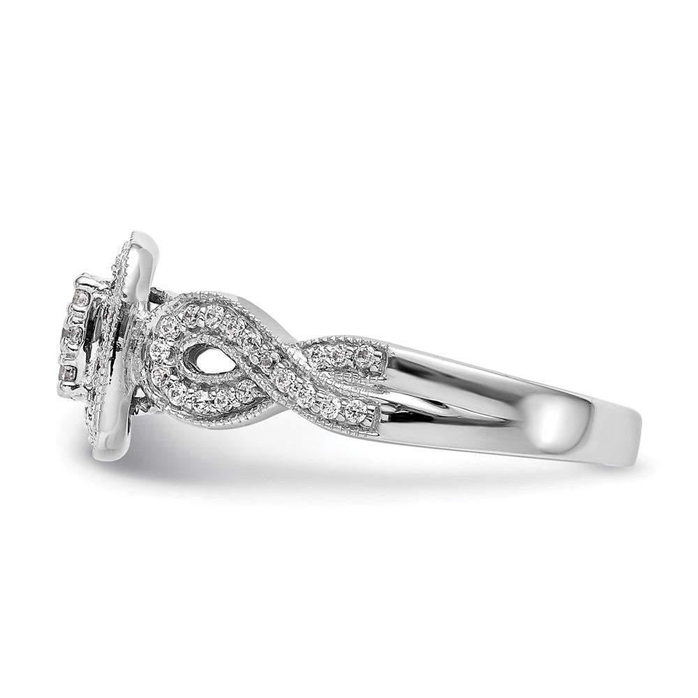 14K White Gold Complete Diamond Cluster Engagement Ring