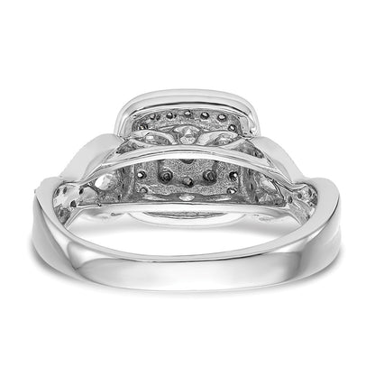 14K White Gold Complete Diamond Cluster Engagement Ring