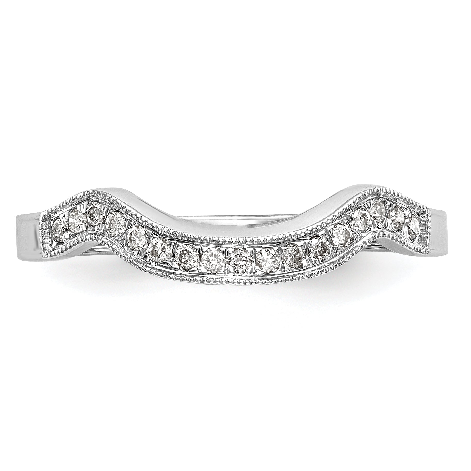 14k White Gold 1/10 Ct. Lab Grown Diamond VS/SI+ G+ Wedding Band Ring