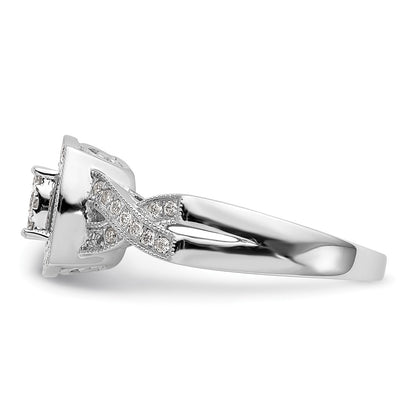 14k White Gold 3/8 Ct. Lab Grown Diamond VS/SI+ G+ Complete Cluster Engagement Ring