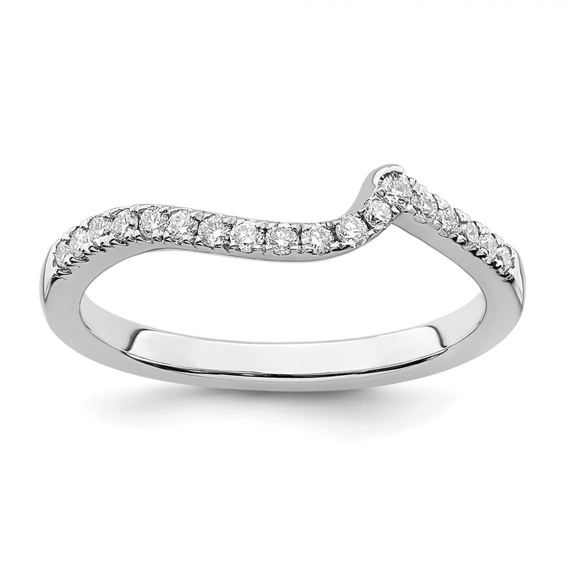 14k White Gold 1/5 Ct. Lab Grown Diamond VS/SI+ G+ Contoured Wedding Band Ring