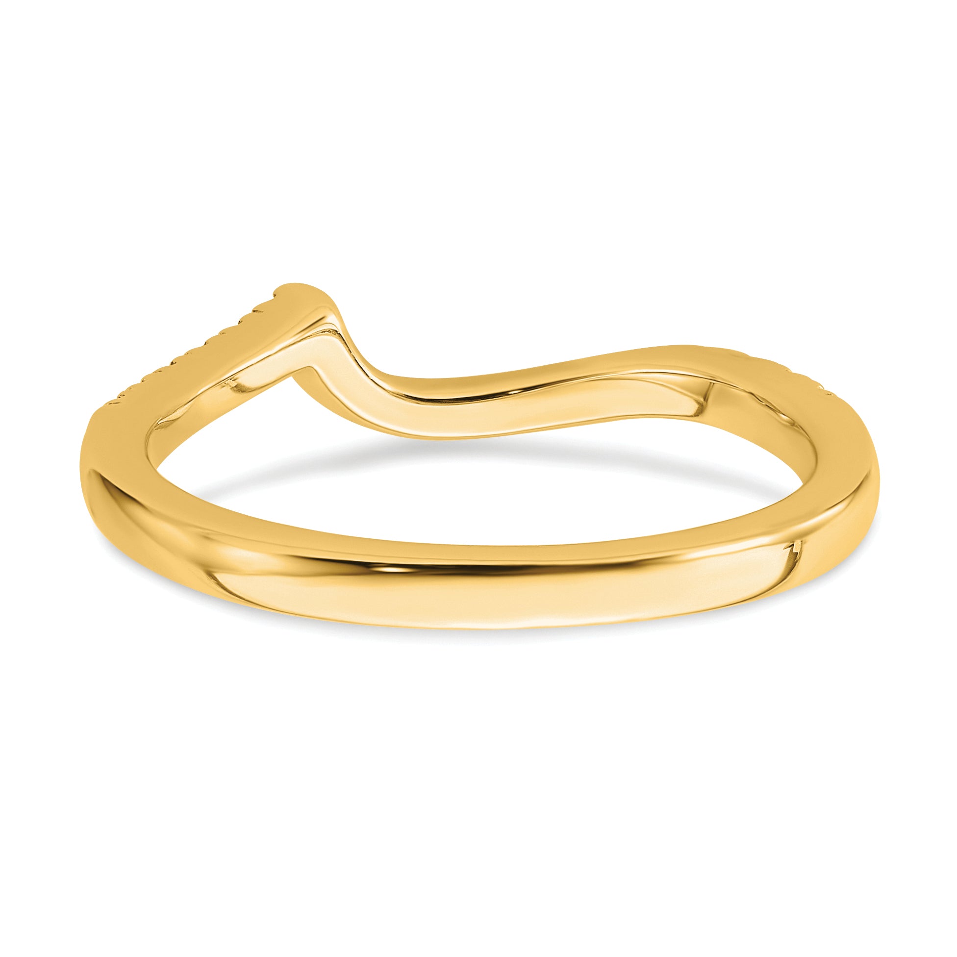 14k Yellow Gold 1/5 Ct. Lab Grown Diamond VS/SI+ G+ Contoured Wedding Band Ring