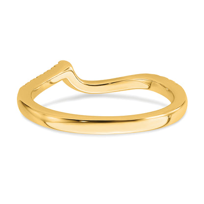 14k Yellow Gold 1/5 Ct. Lab Grown Diamond VS/SI+ G+ Contoured Wedding Band Ring