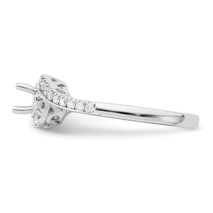 14K White Gold By-Pass (Holds 1/3 carat (4.5mm) Round Center) 1/4 carat Diamond Semi-mount Engagement Ring