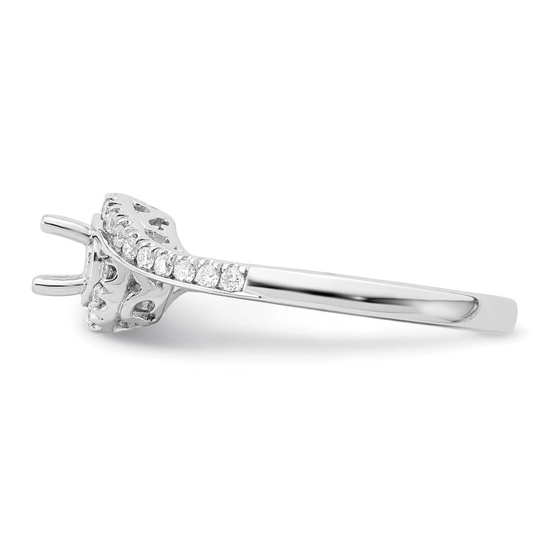 14K White Gold By-Pass (Holds 1/3 carat (4.5mm) Round Center) 1/4 carat Diamond Semi-mount Engagement Ring