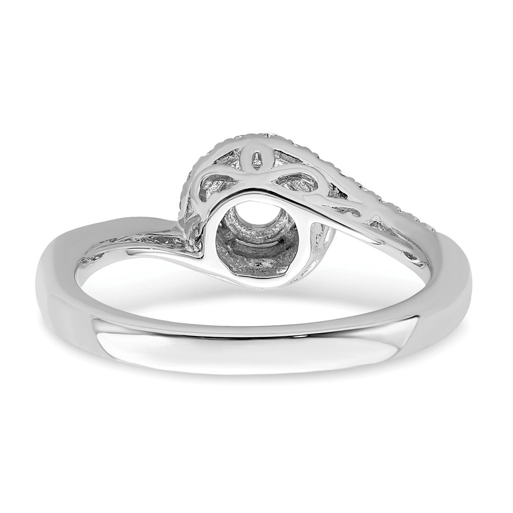 14K White Gold By-Pass (Holds 1/2 carat (5.1mm) Round Center) 1/4 carat Diamond Semi-mount Engagement Ring
