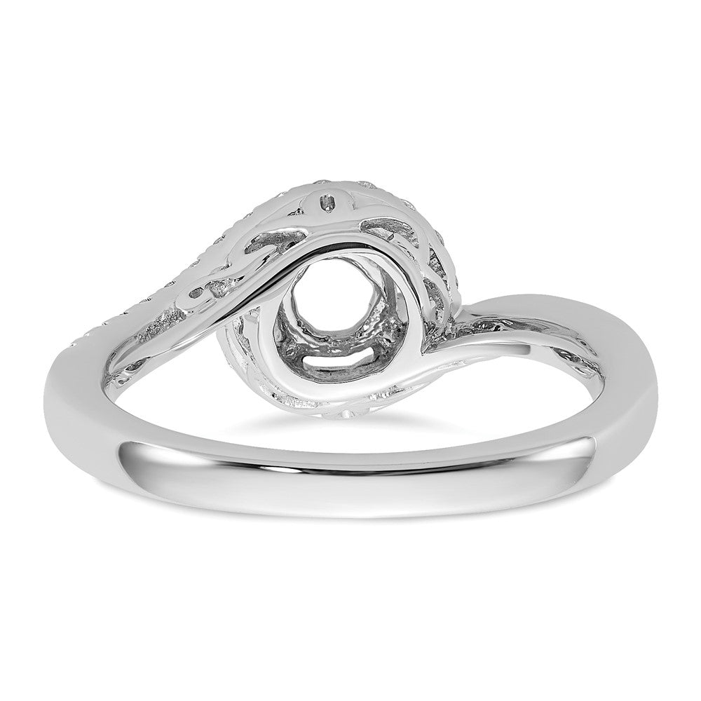 14K White Gold By-Pass (Holds 3/4 carat (5.8mm) Round Center) 1/3 carat Diamond Semi-mount Engagement Ring