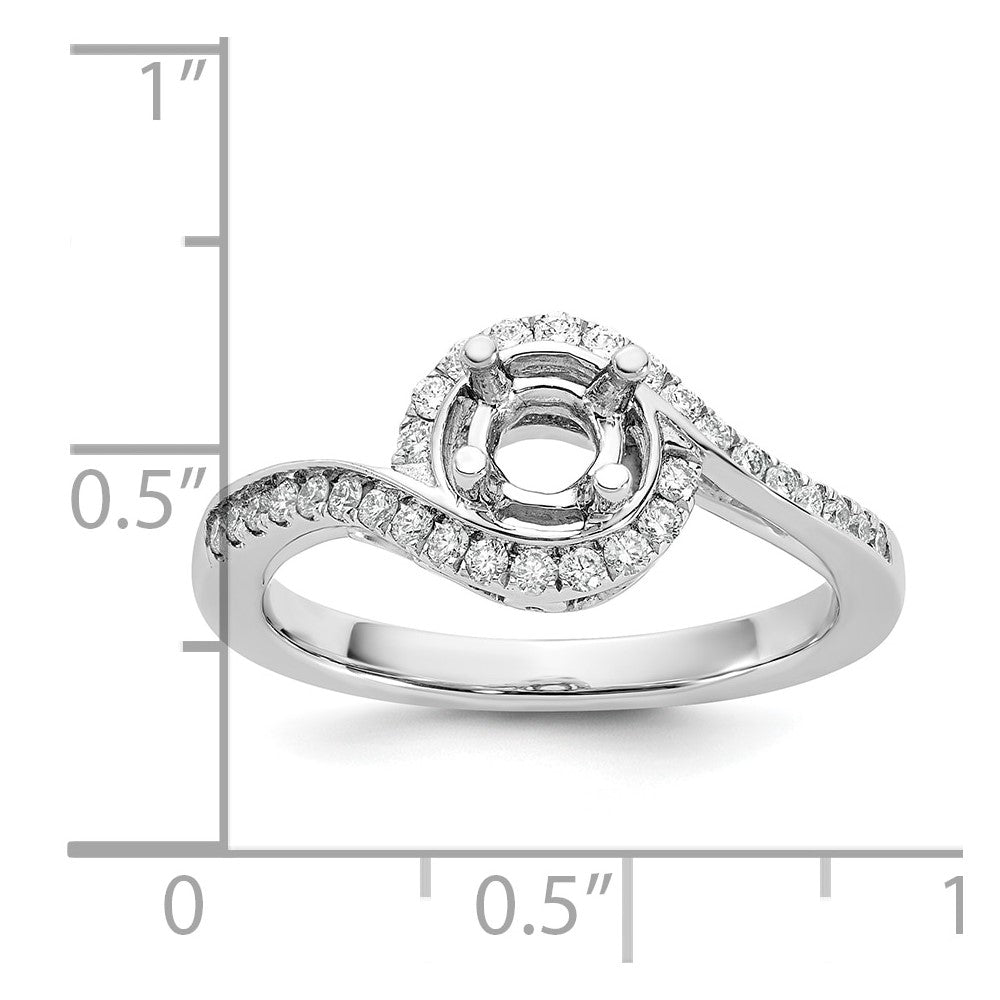 14k White Gold 1/3 Ct. Lab Grown Diamond VS/SI+ G+ 3/4 Ct. Round Center Engagement Ring