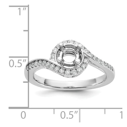 14k White Gold 1/3 Ct. Lab Grown Diamond VS/SI+ G+ 3/4 Ct. Round Center Engagement Ring